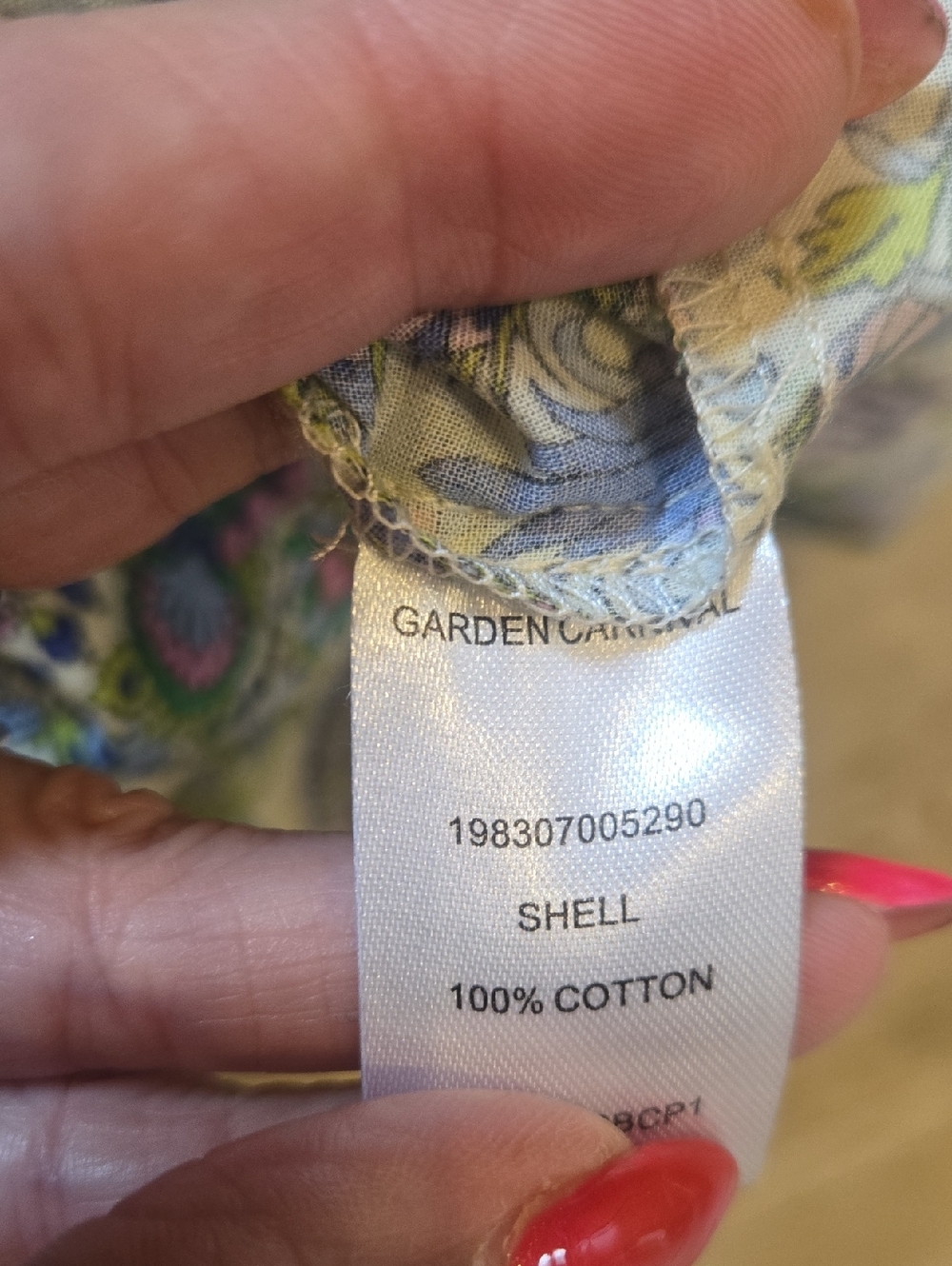 FARMERS MARKET Garden Carnival Ruffle Trim Cap Sleeve Blouse - Picture 9 of 9